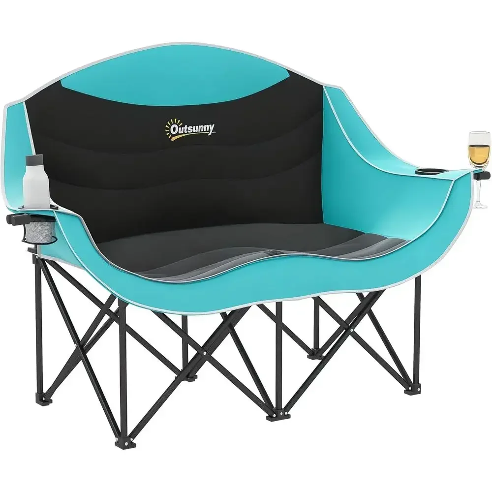 Wine Bag Carry Two - Twee-persoons opvouwbare campingstoel met armleuningen, wijnglas-