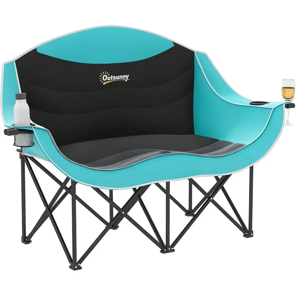Wine Bag Carry Two - Twee-persoons opvouwbare campingstoel met armleuningen, wijnglas-
