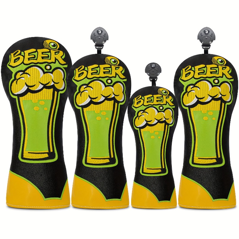 Beer & Wine Downtown - Golfclub hoofdbeschermer - Ontwerp met biermok