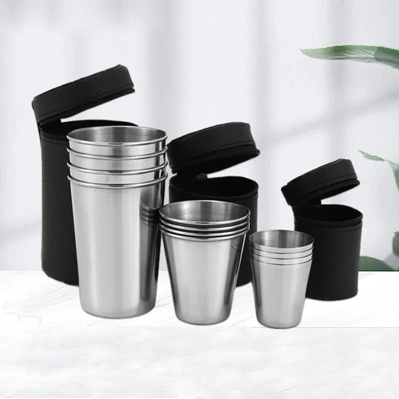 Whisky Beer And Wine - 4 Stuks Outdoor Reizen Rvs Cups