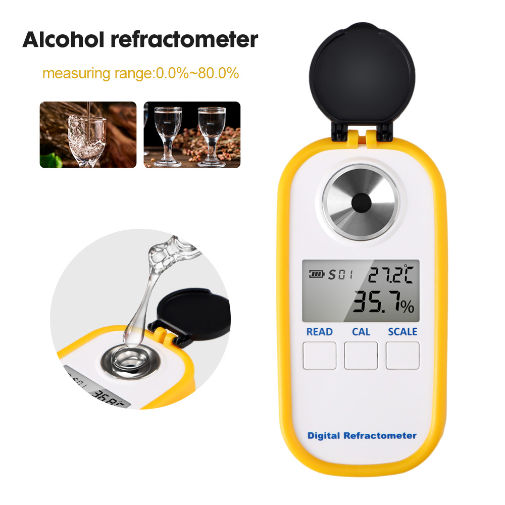 Wine Beer Spirits - Digitale Alcohol Refractometer 0-80% Hoge Nauwkeurigheid