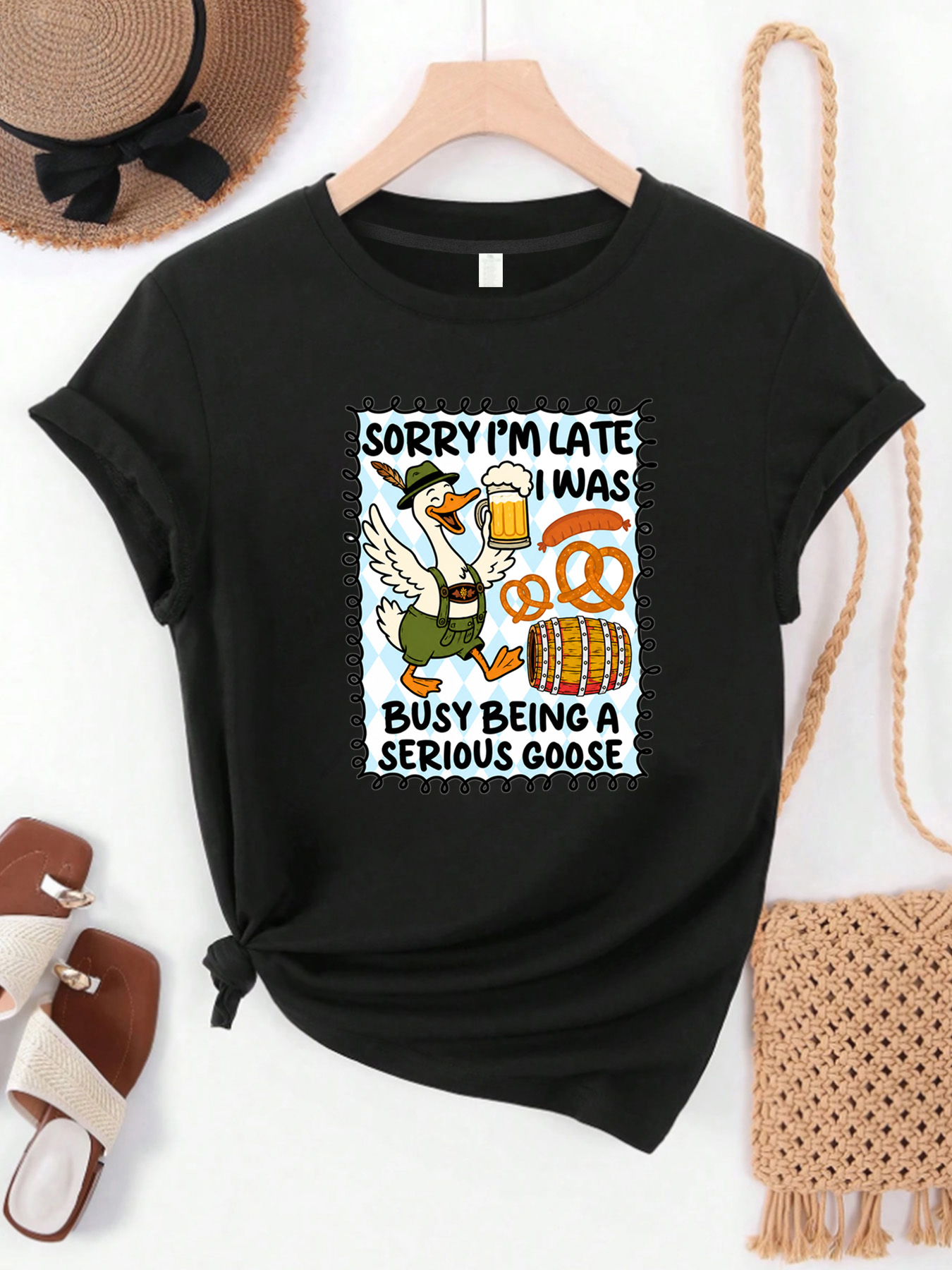 Wine Plus Beer - 【MYJ06269】Beer Festival dames T-shirt in grote