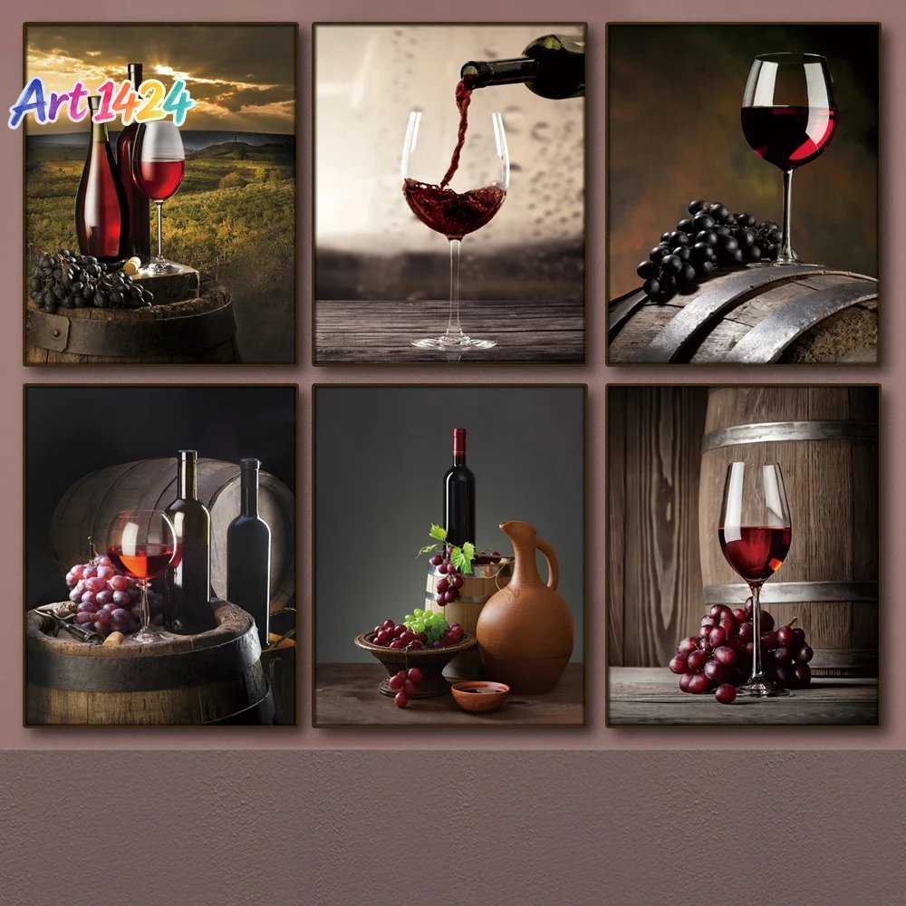 Wine In Beer - 1 stuk canvas schilderij zonder lijst,