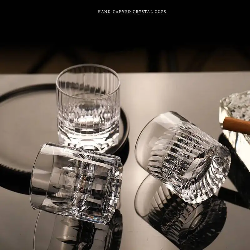 Whisky Beer And Wine - 250ml Transparante Gegraveerde Whisky Kristallen Beker