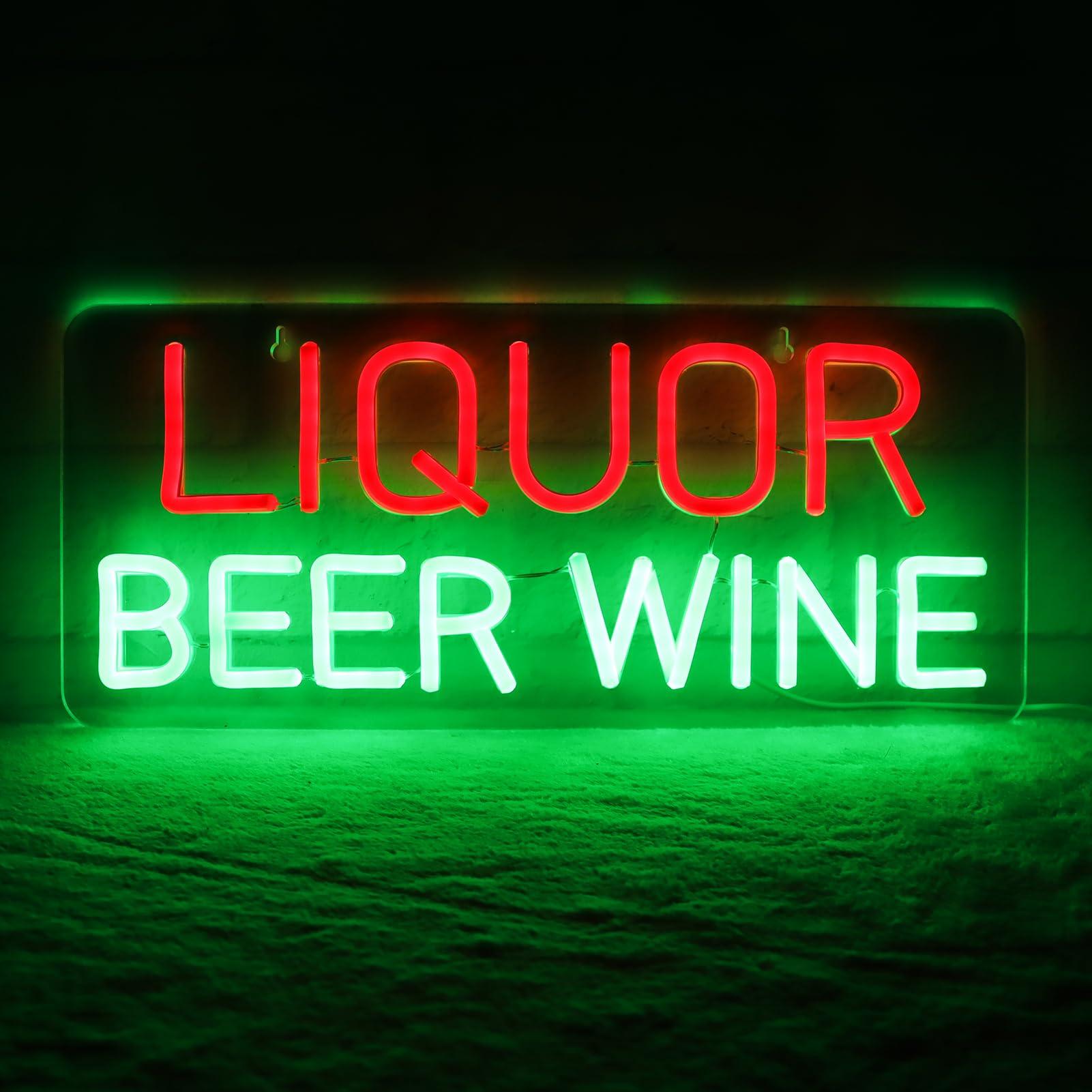 Liquor, bier, wijn neonborden  - Wine Beer Liquor Store recensie en prijs