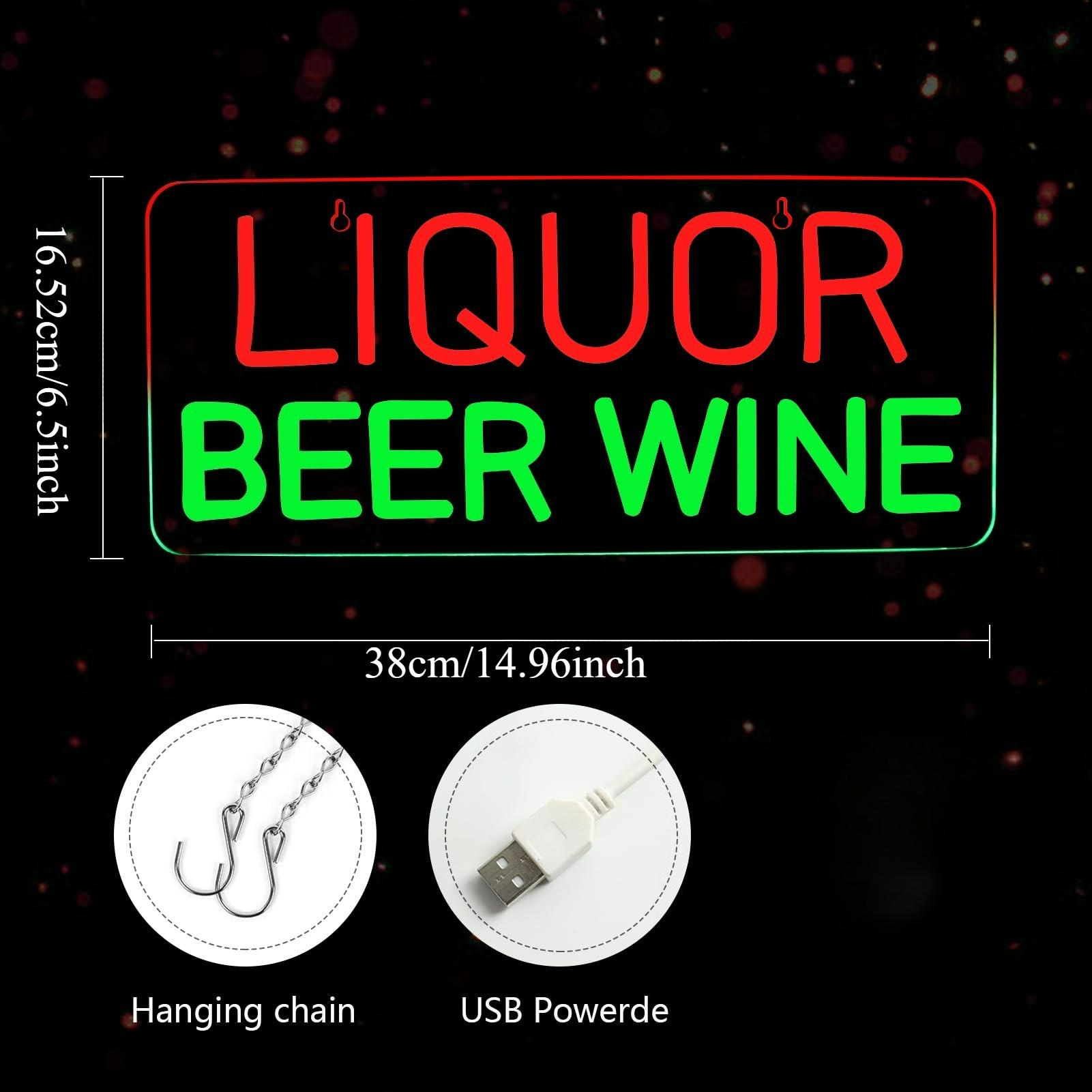 Liquor, bier, wijn neonborden  - Wine Beer Liquor Store recensie en prijs