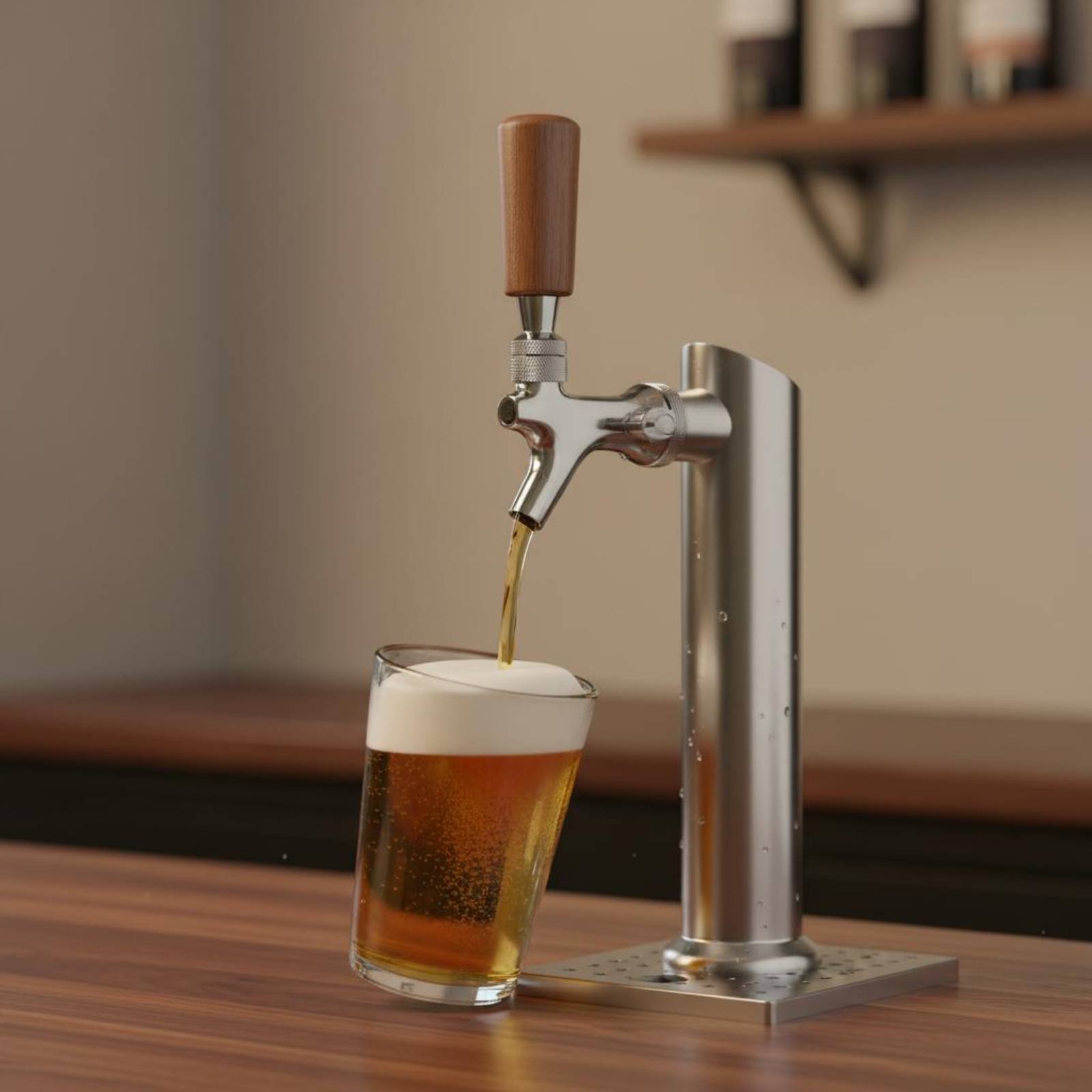 Korte houten biertapgreep van  - Wine In Beer recensie en prijs