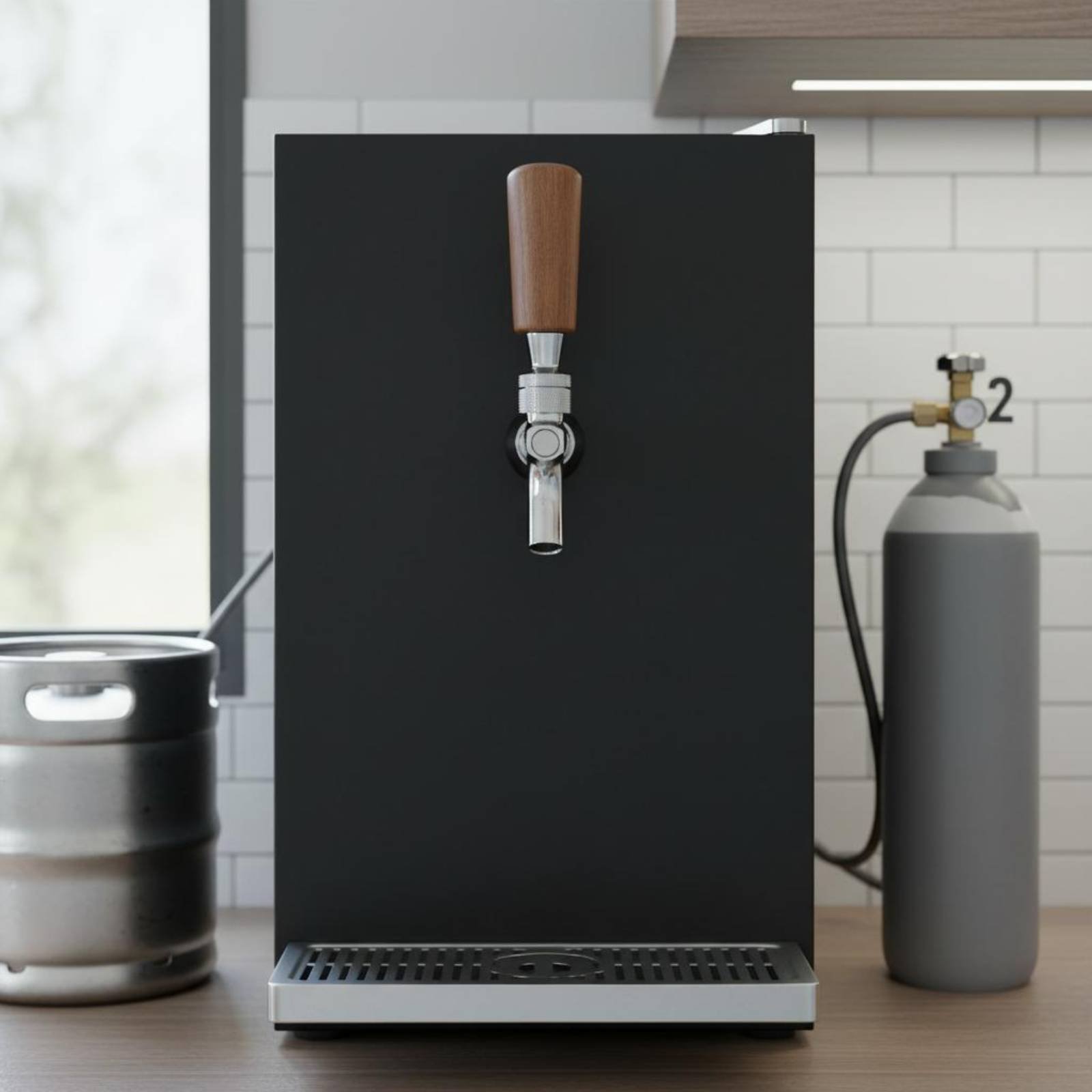 Korte houten biertapgreep van  - Wine In Beer recensie en prijs