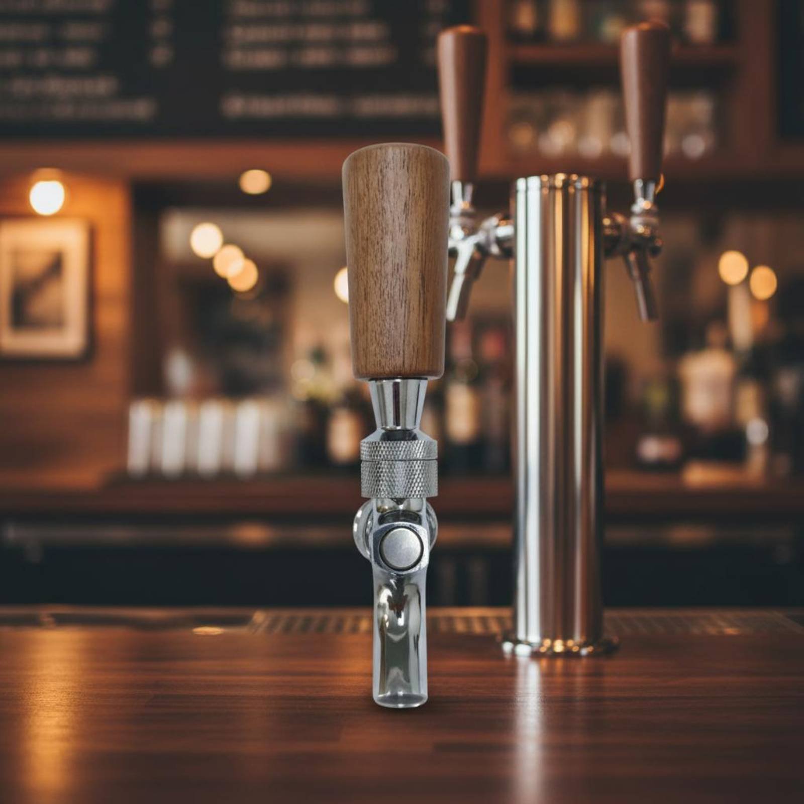 Korte houten biertapgreep van  - Wine In Beer recensie en prijs